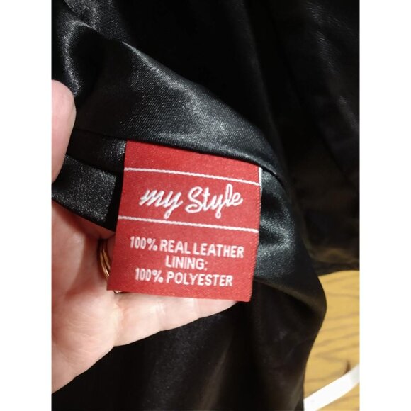 My Style 3XL Black Leather Victorian Gothic Coat W/Double-Breasted Buttons & Cor - Picture 6 of 13